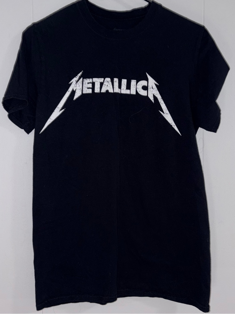 Metallica T Shirt Mens M Black White Logo Heavy Metal Rock Band Graphic Tee
